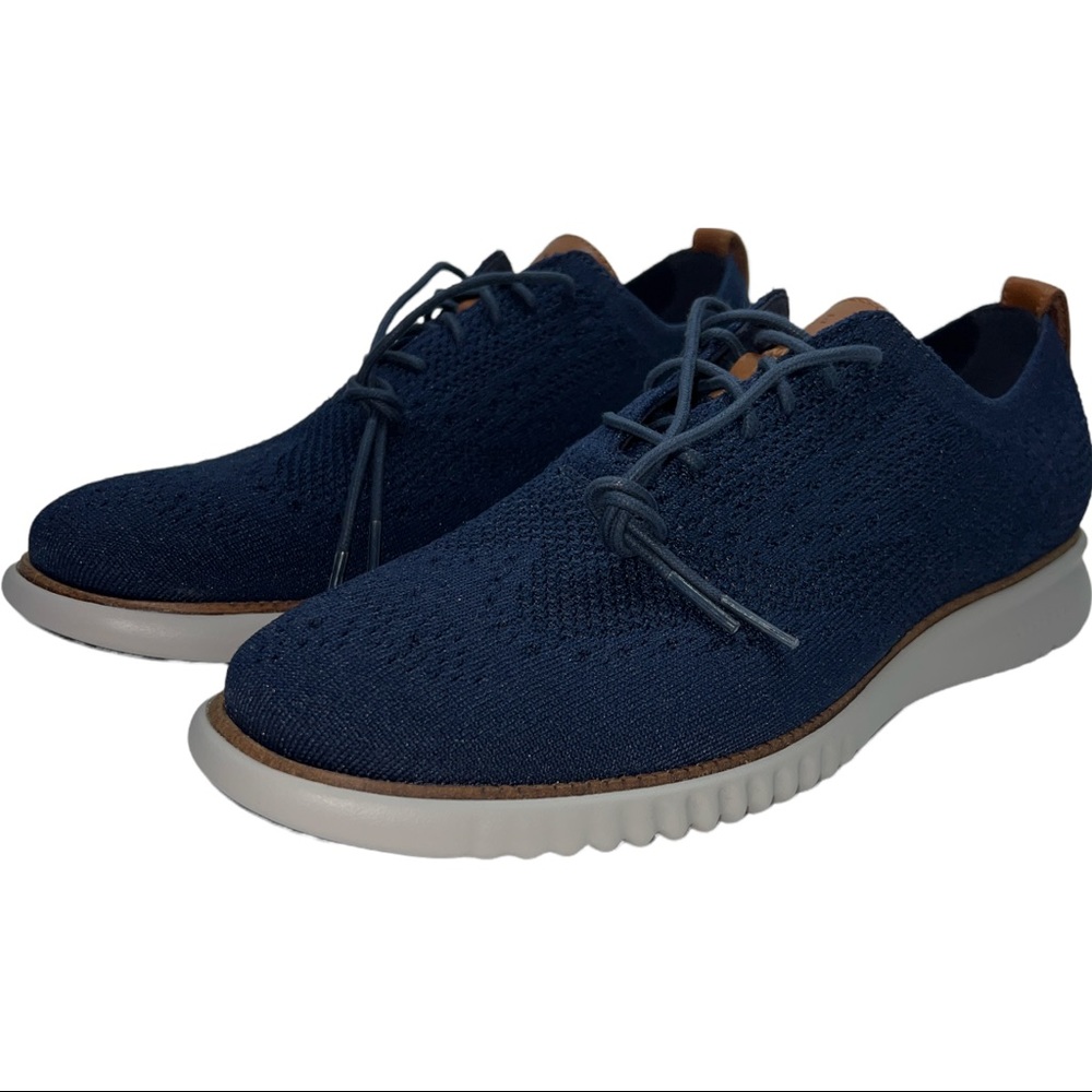 NEW $350 Cole Haan 2.ZEROGRAND C27569 Mens 9.5 Marine Stitchlite Wingtip Oxfords